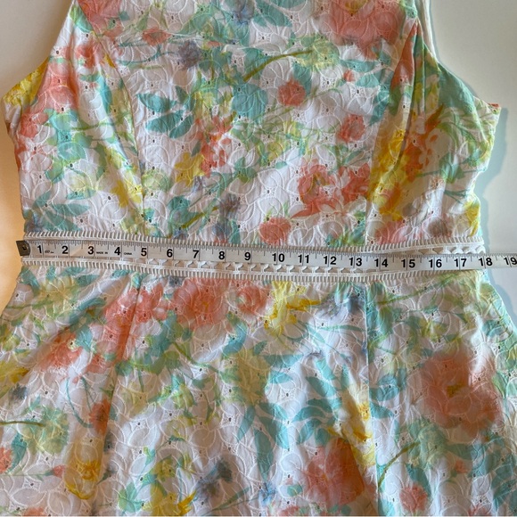 Calvin Klein Floral-Print Eyelet A-Line Dress - Picture 8 of 14